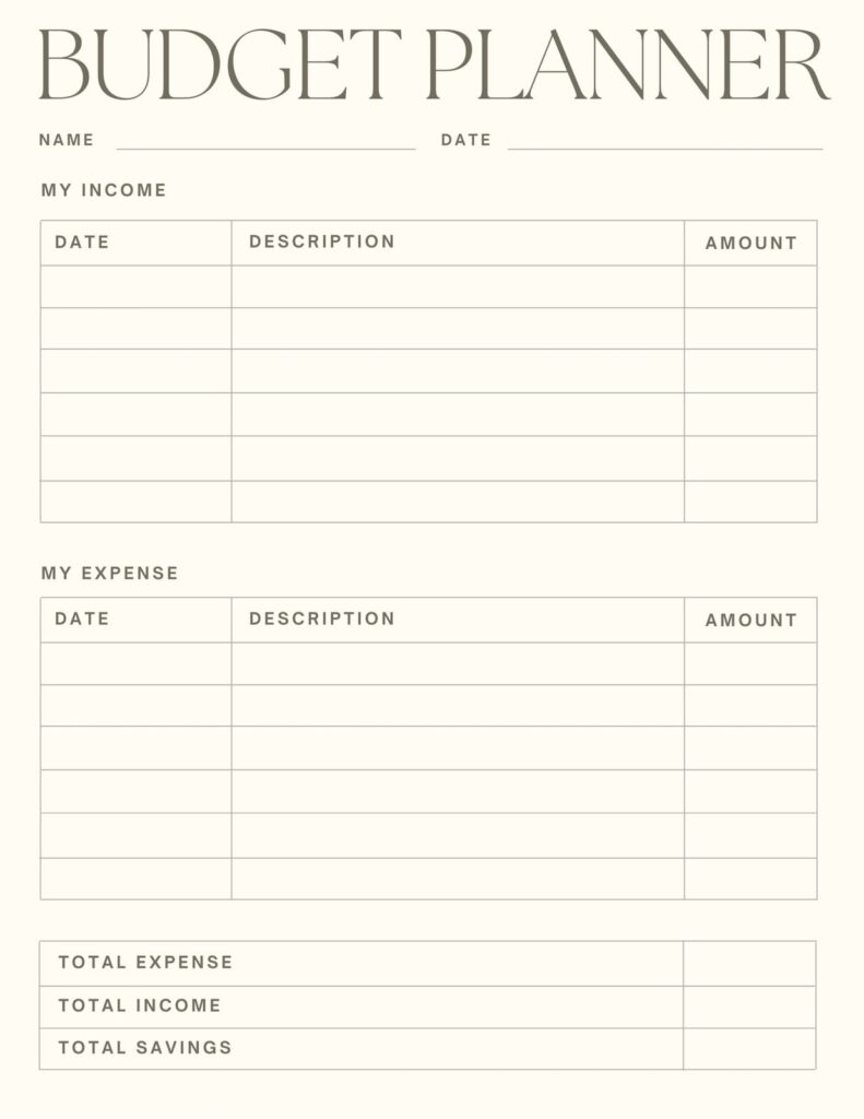 Free Printable Budget Planner For Beginners Take Control Of Your Money Today